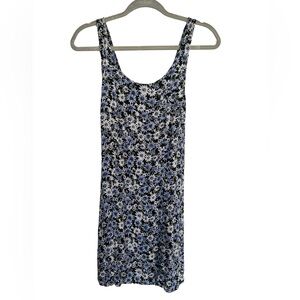 American Eagle | Women’s Blue Floral Smocked Cutout Sundress | XS | EUC